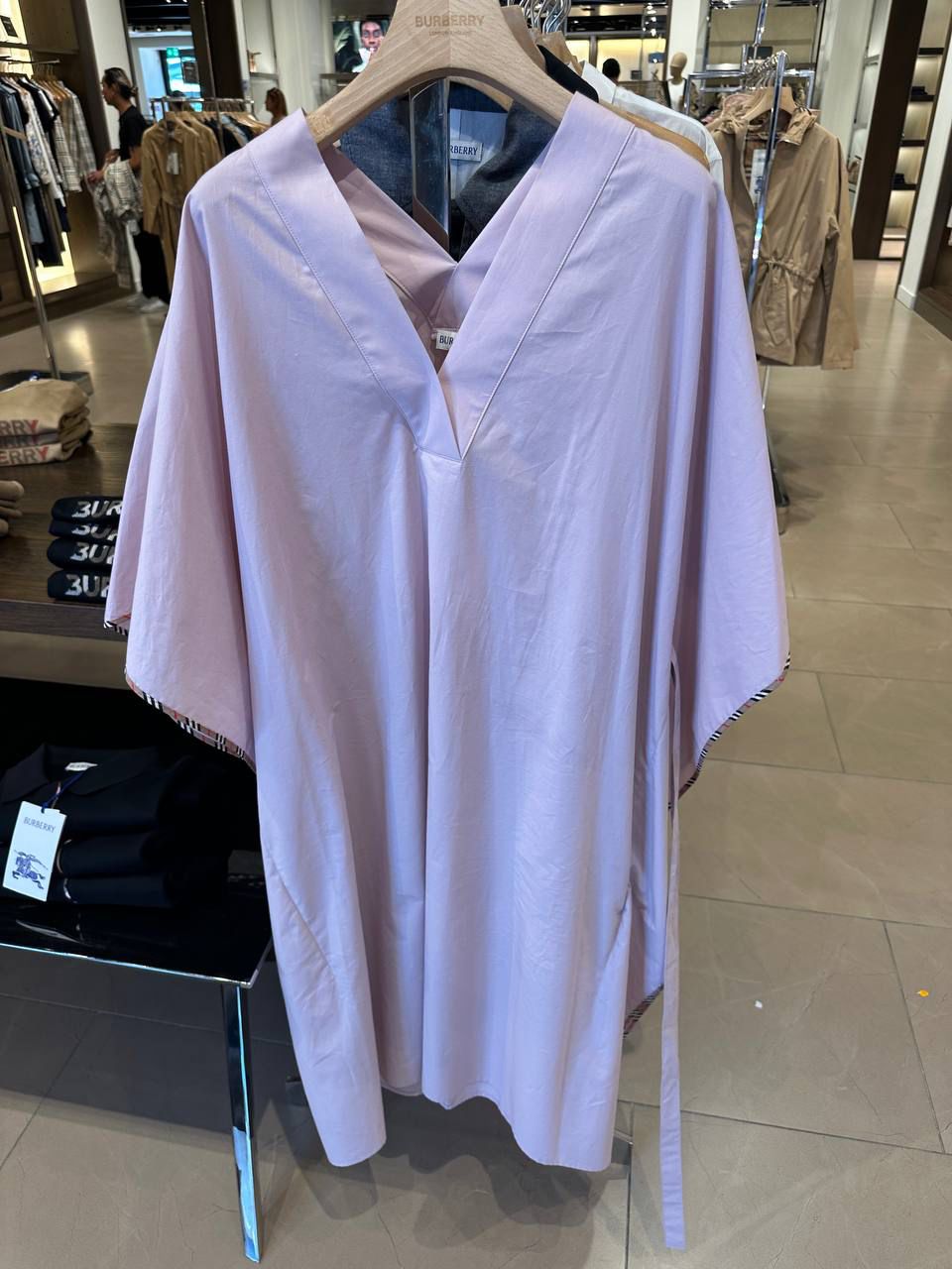 Cotton Poplin V-neck Tunic