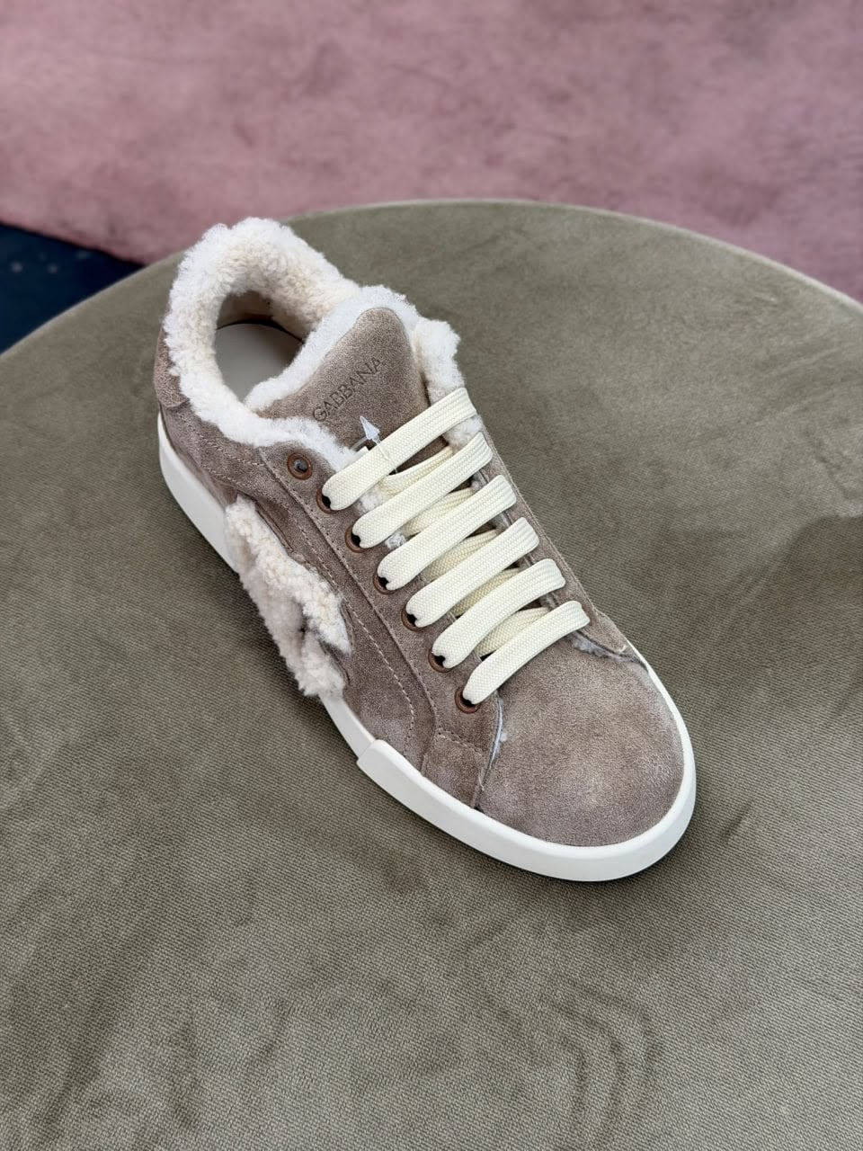 Portofino sneakers in suede with shearling