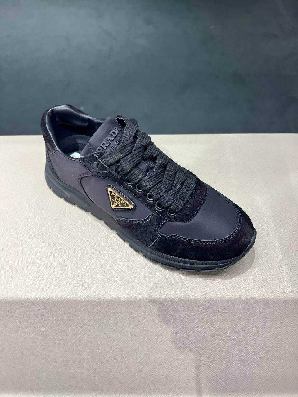 Downtown leather and Re-Nylon sneakers