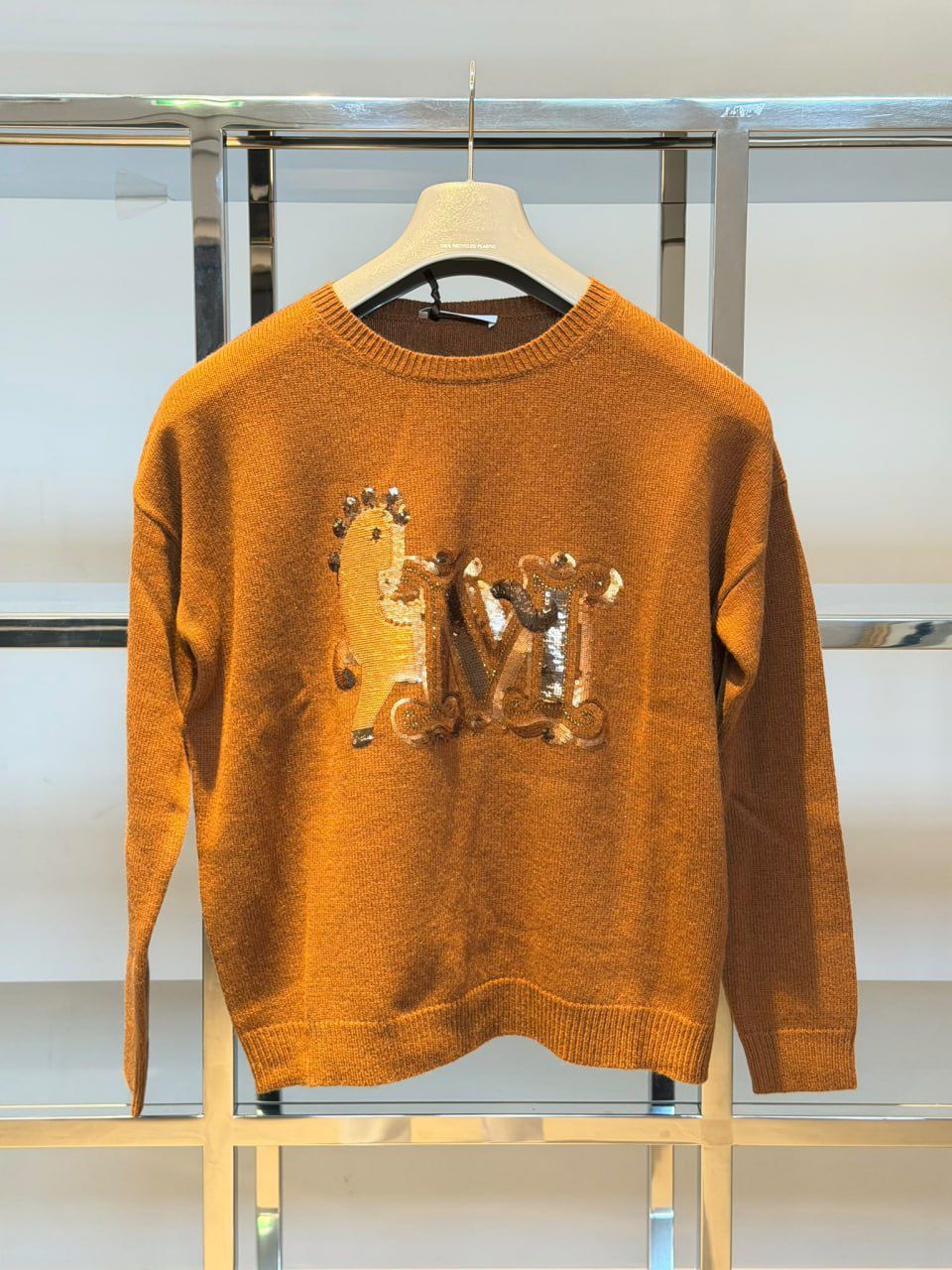 Sequin-Embellished Wool Sweater