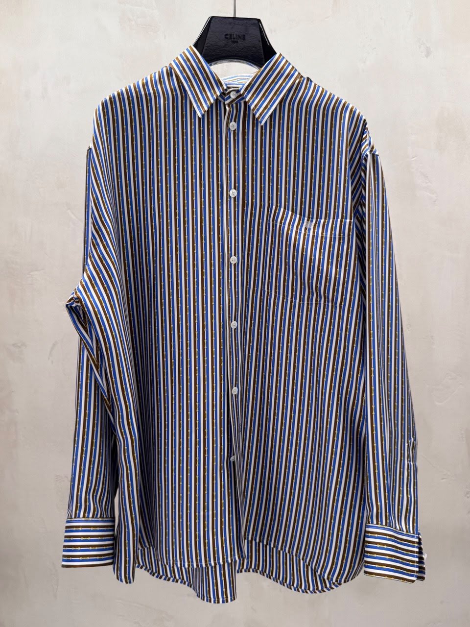 Loose Shirt in Striped Cotton Poplin