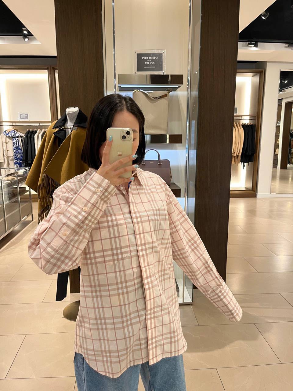 Check Cotton Oversized Shirt