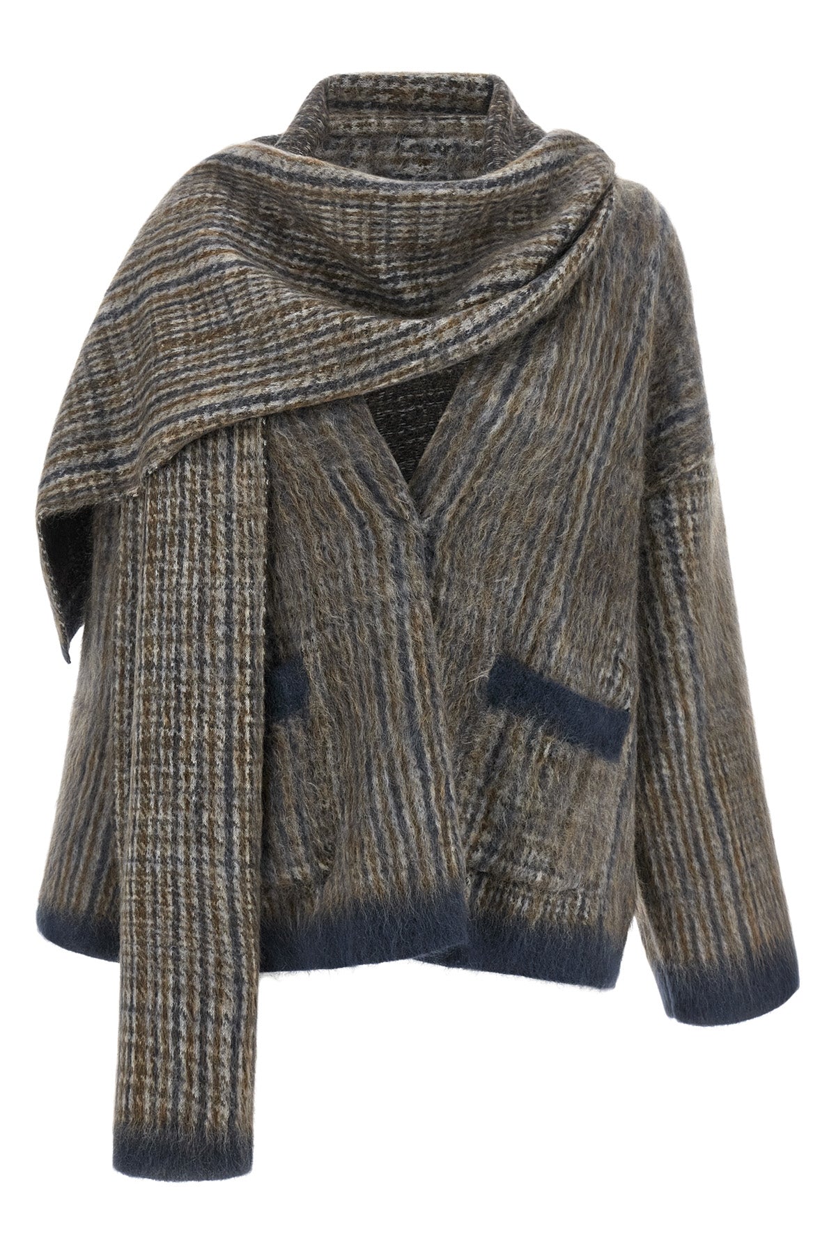 Cardigan with scarf