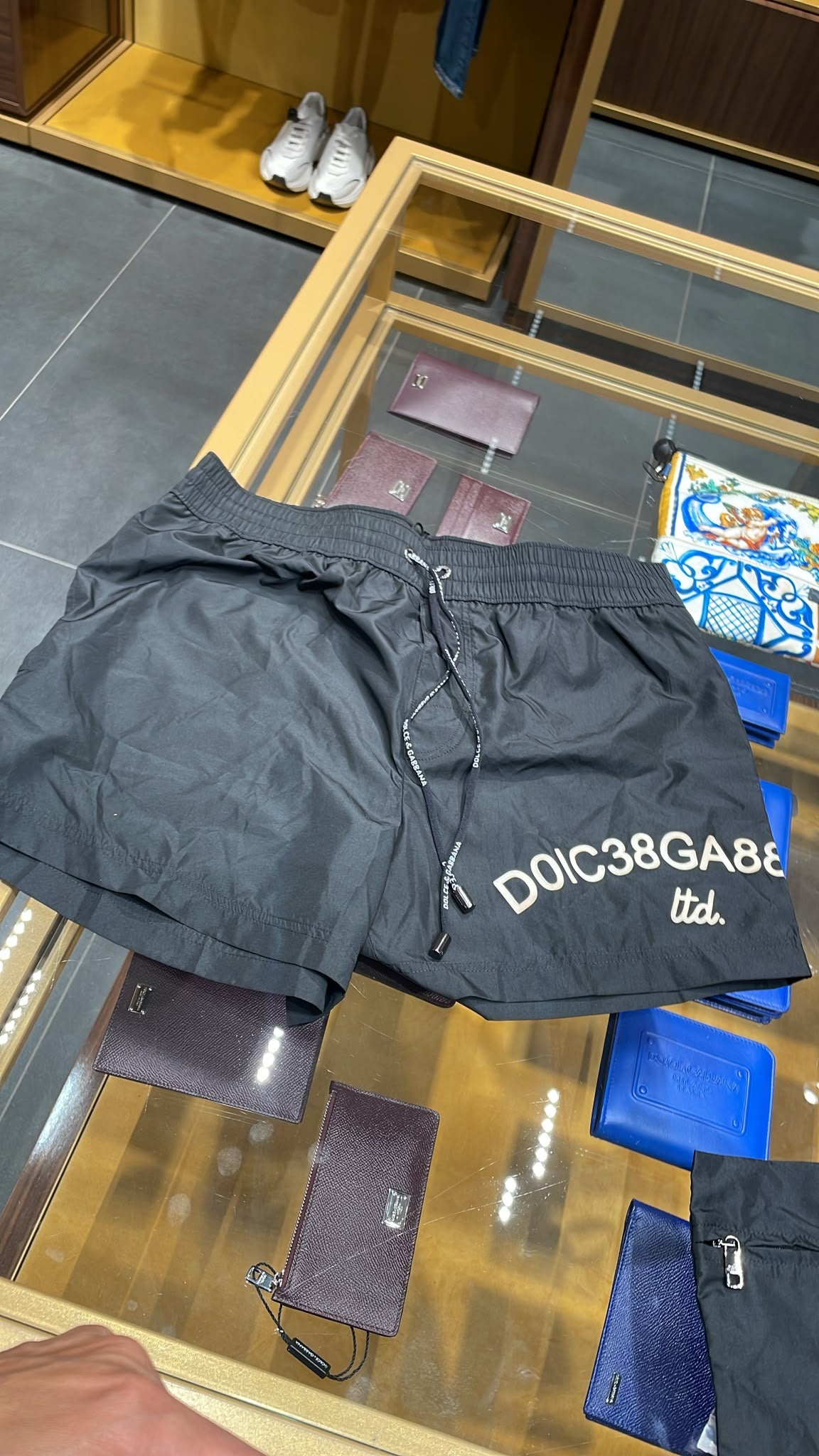Nylon swim shorts with logo