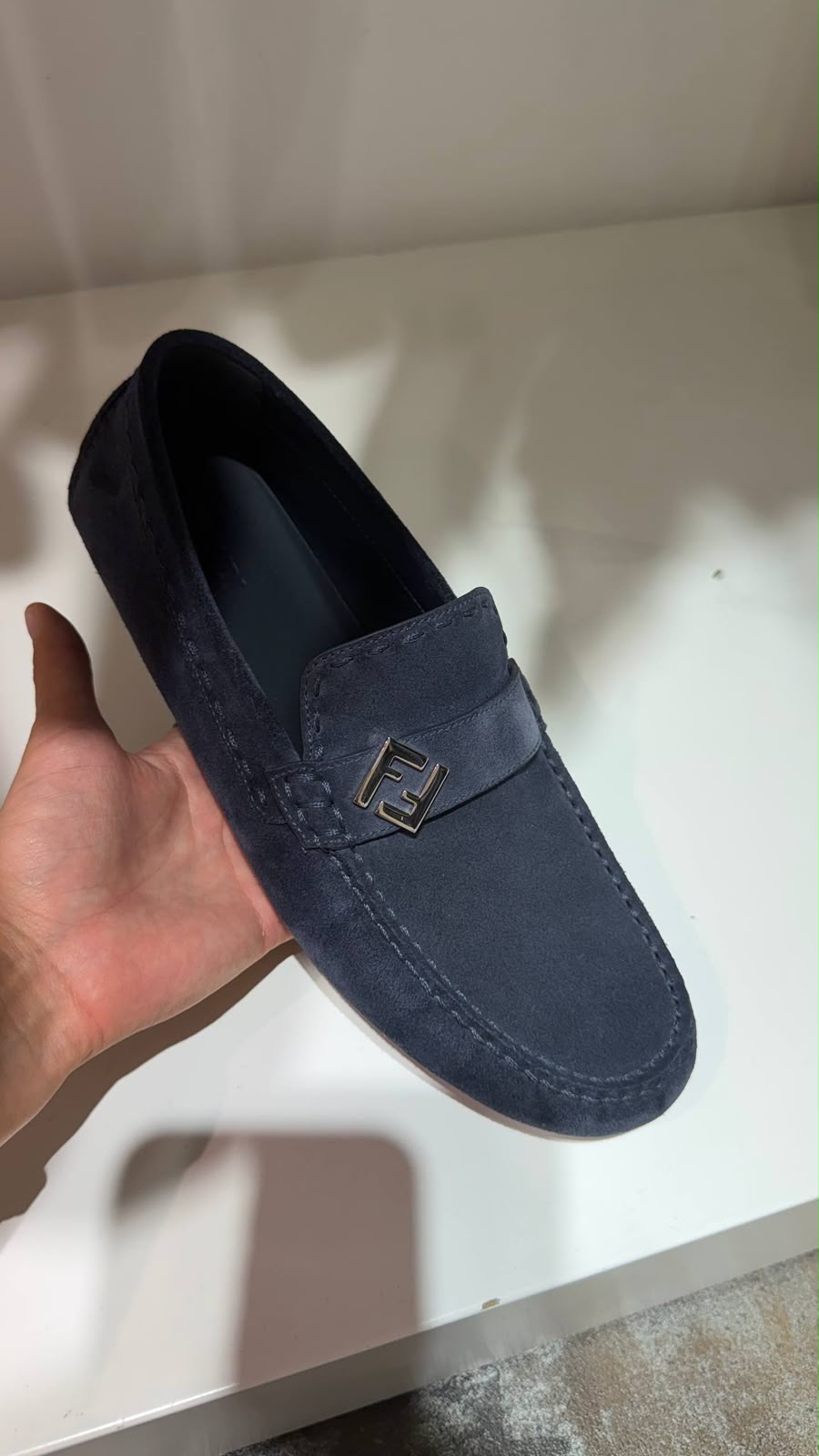 Suede Loafers with FF Logo