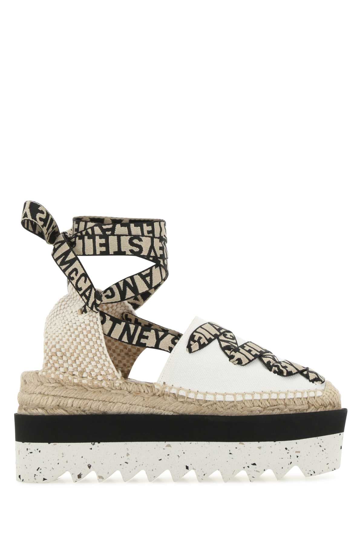 STELLA MCCARTNEY Gaia Organic Canvas W/ Logo Ribbon For Women Exterior: 100% Fabric Interior: 100% Cord Sole: Cord and Rubber