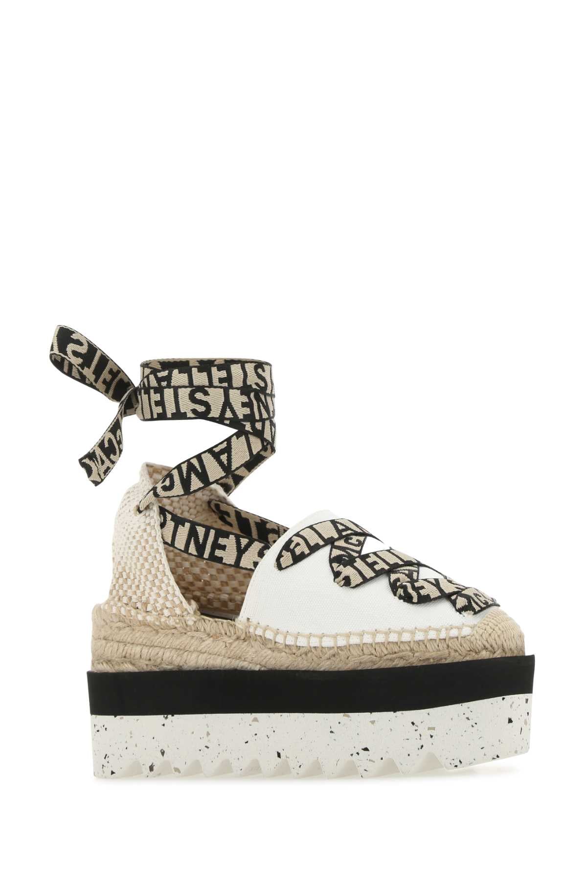 STELLA MCCARTNEY Gaia Organic Canvas W/ Logo Ribbon For Women Exterior: 100% Fabric Interior: 100% Cord Sole: Cord and Rubber