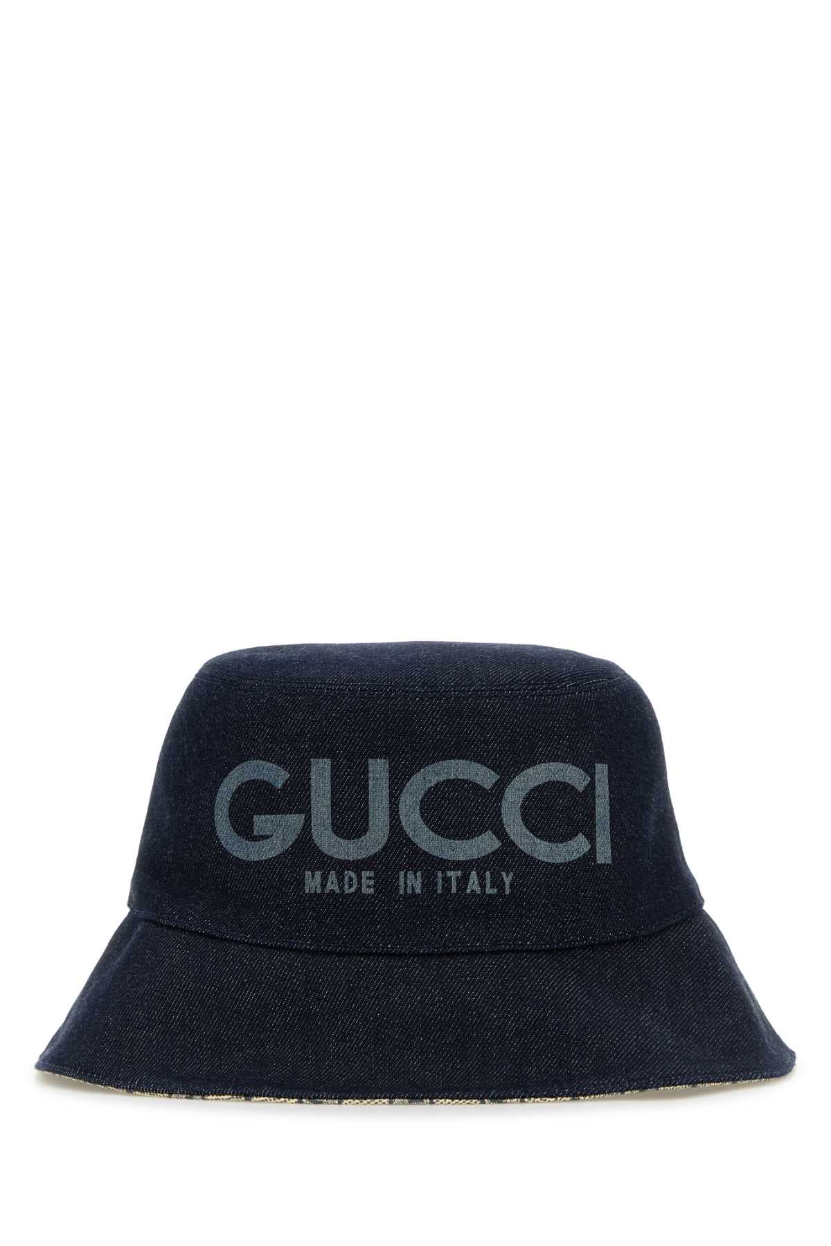 GUCCI HAT W DENIM MADE IN For UNISEX Exterior: 100% Cotton