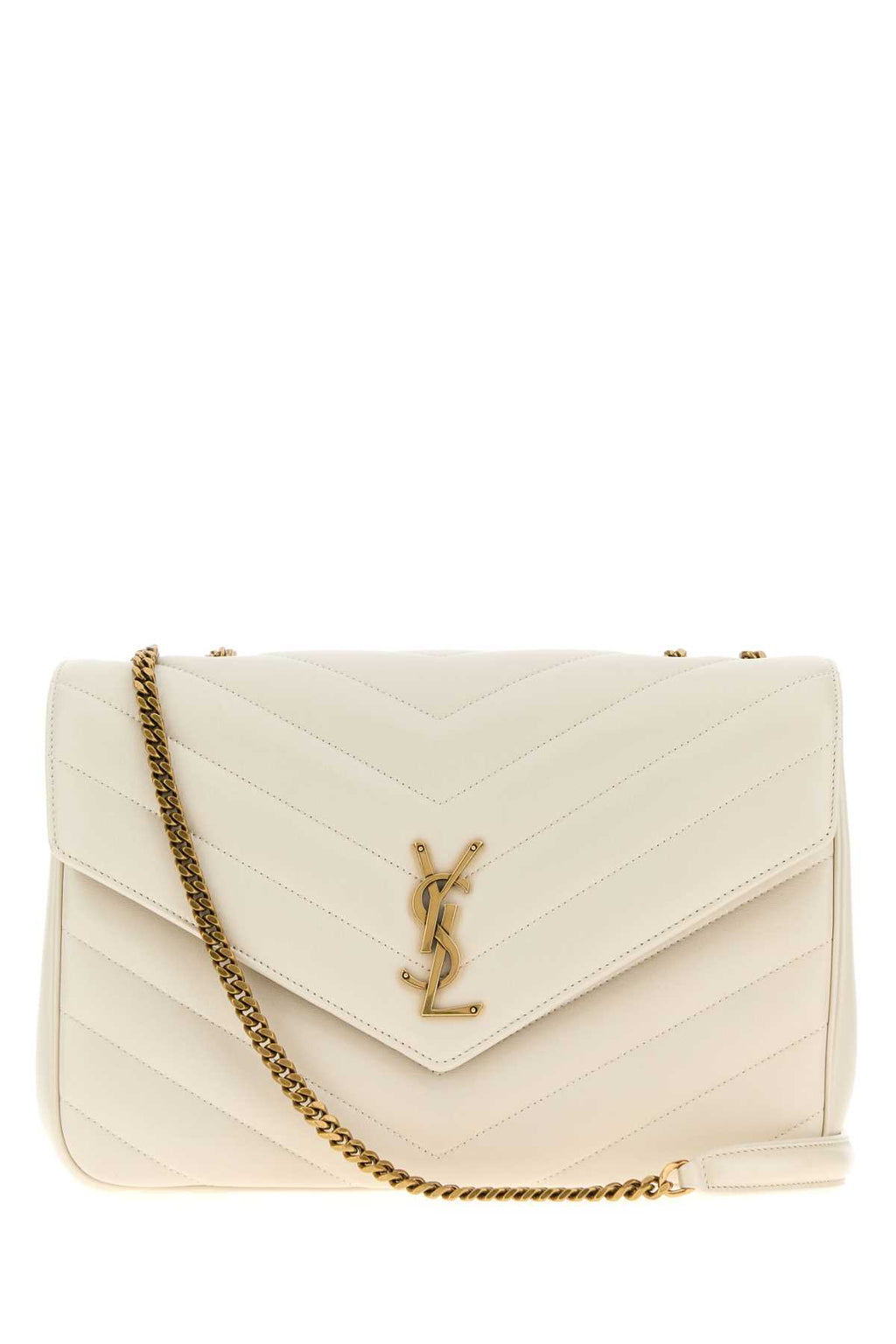 SAINT LAURENT YSL BO MNG L LOULOU For Women Exterior: 100% Lamb Lining: 100% Fabric Finishing: Antiqued golden metal