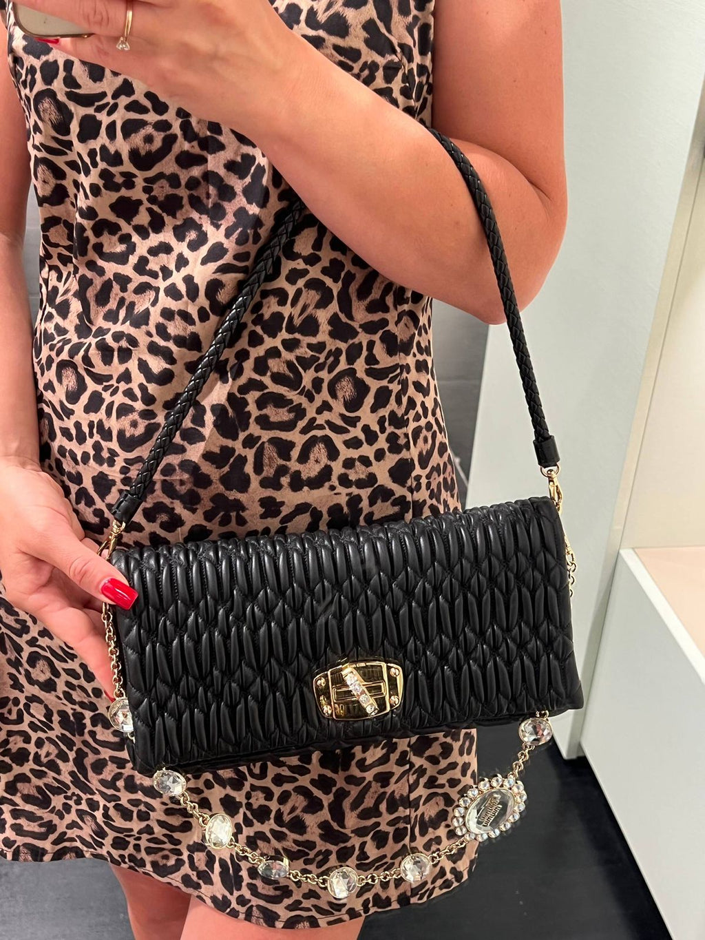 Matelassé Nappa Leather Shoulder Bag