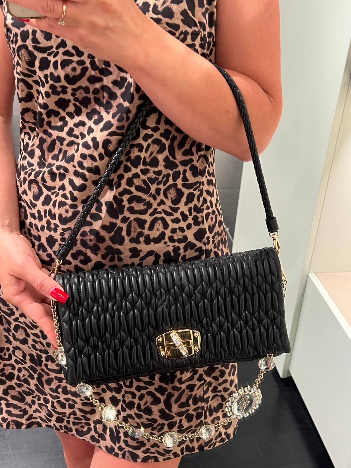 Matelassé Nappa Leather Shoulder Bag