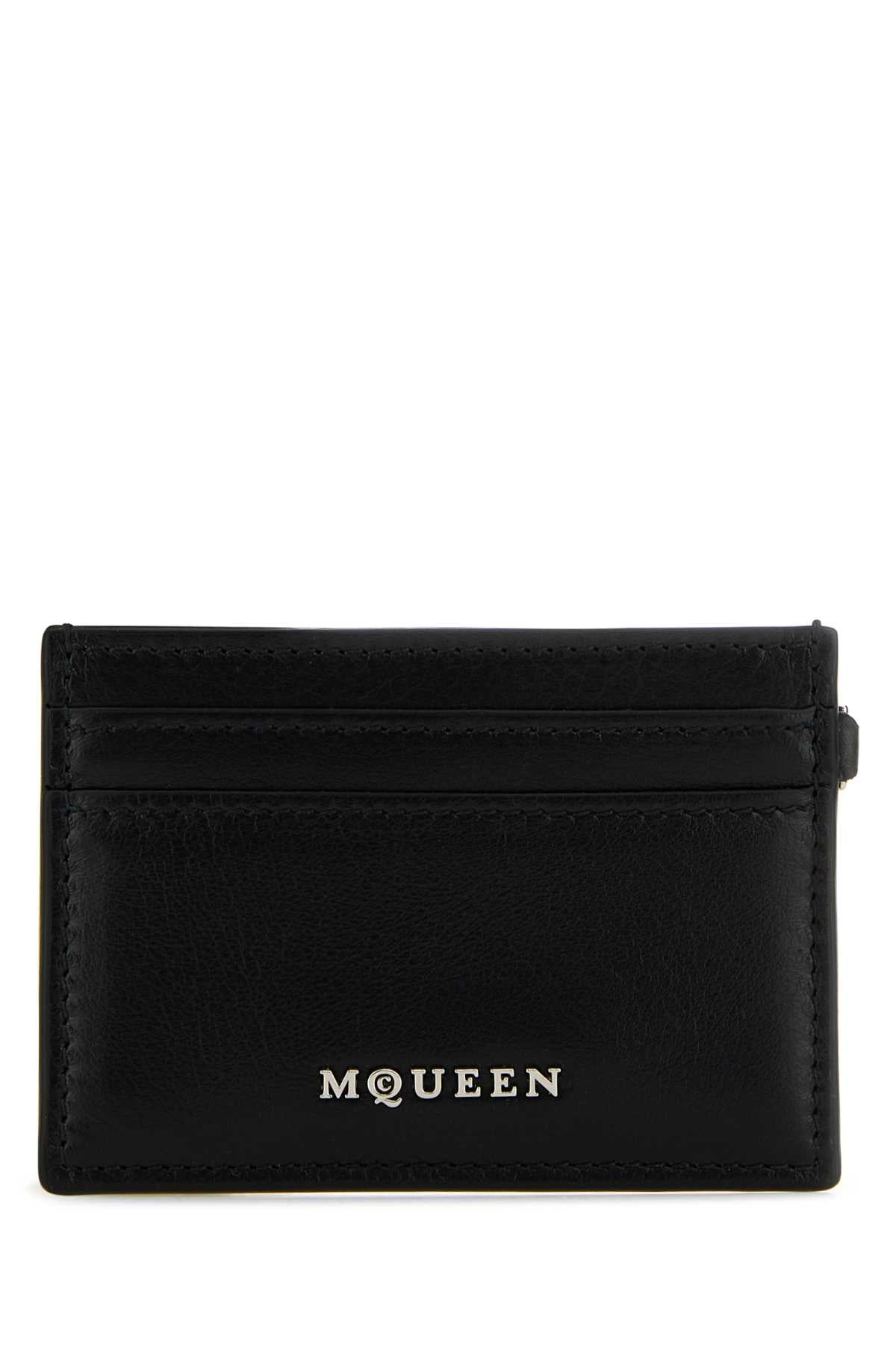 ALEXANDER MCQUEEN SLING CARD HOLDER For Women Exterior: 100% Calf Finishing color: Silver metal