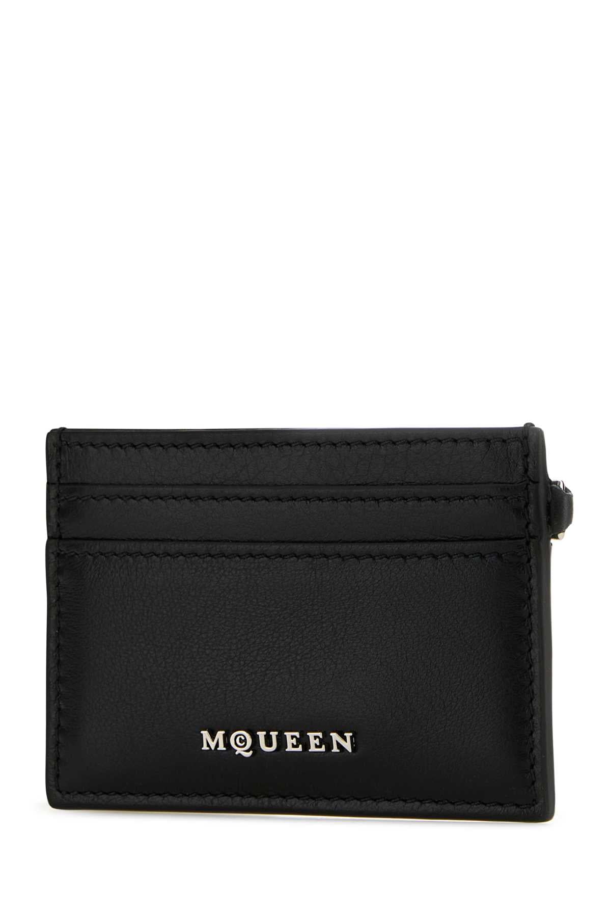 ALEXANDER MCQUEEN SLING CARD HOLDER For Women Exterior: 100% Calf Finishing color: Silver metal