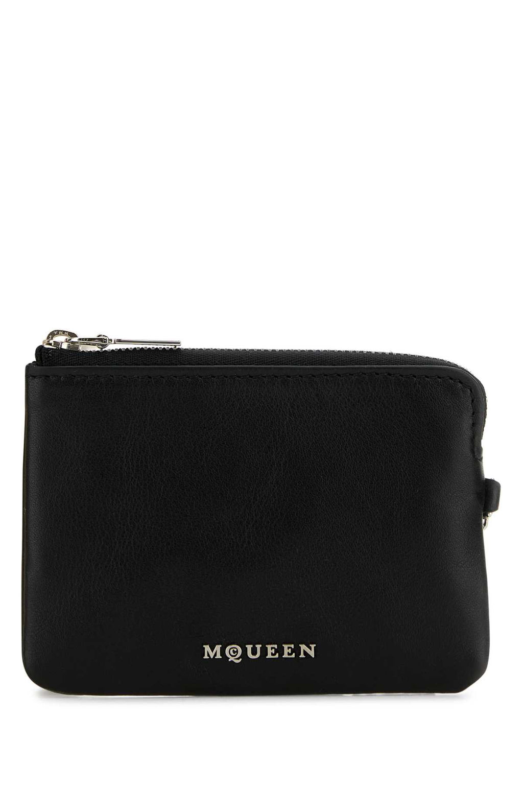 ALEXANDER MCQUEEN SLING ZIP COIN POUCH For Women Exterior: 100% Calf Finishing: Silver metal