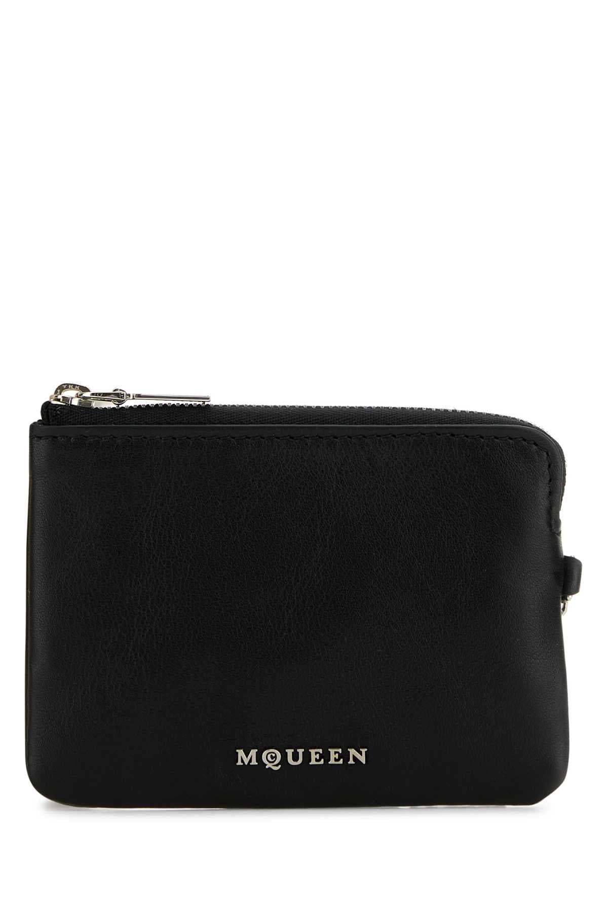 ALEXANDER MCQUEEN SLING ZIP COIN POUCH For Women Exterior: 100% Calf Finishing: Silver metal