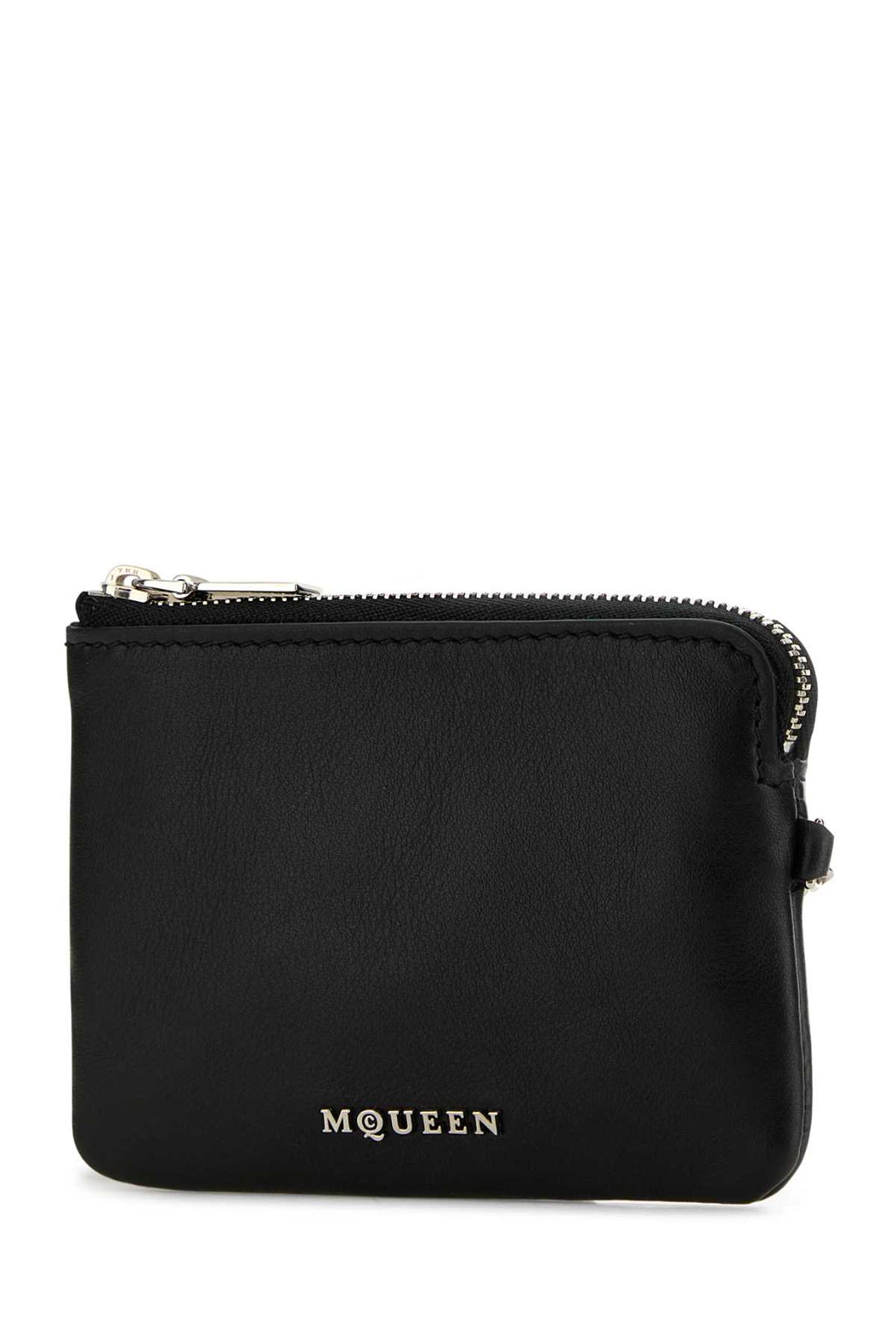 ALEXANDER MCQUEEN SLING ZIP COIN POUCH For Women Exterior: 100% Calf Finishing: Silver metal