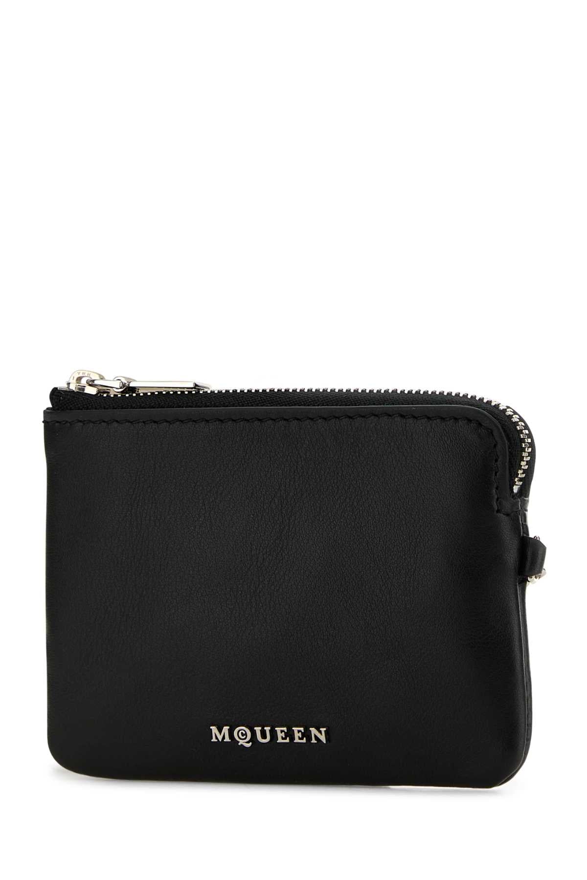 ALEXANDER MCQUEEN SLING ZIP COIN POUCH For Women Exterior: 100% Calf Finishing: Silver metal