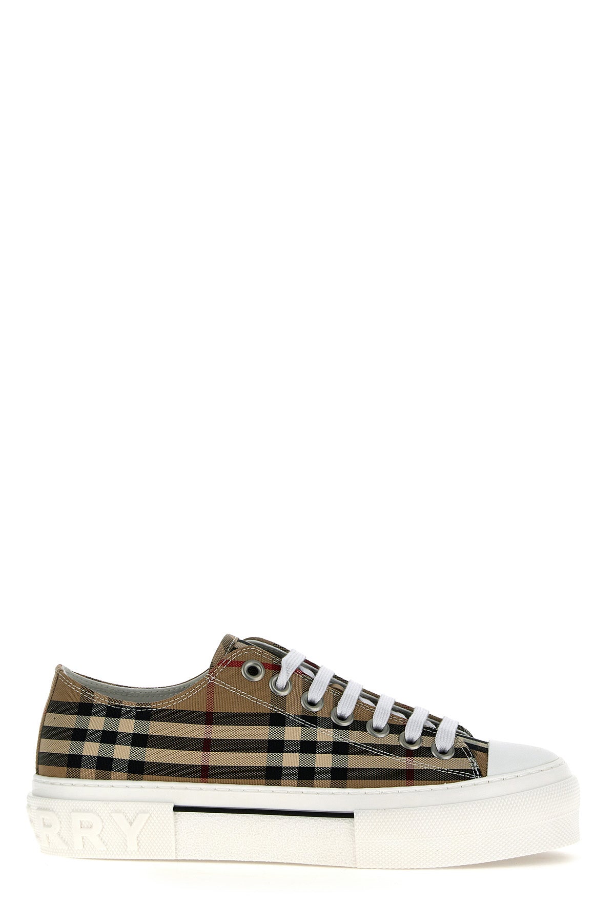 BURBERRY Check sneakers For Men 99% cotton 1% calf leather