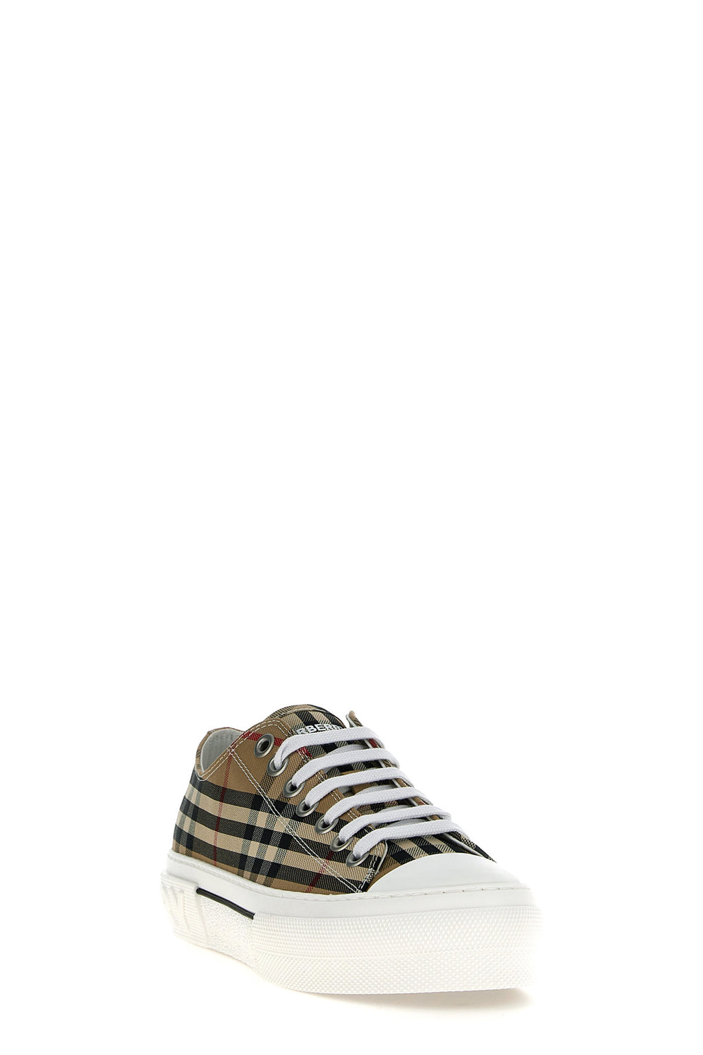 BURBERRY Check sneakers For Men 99% cotton 1% calf leather