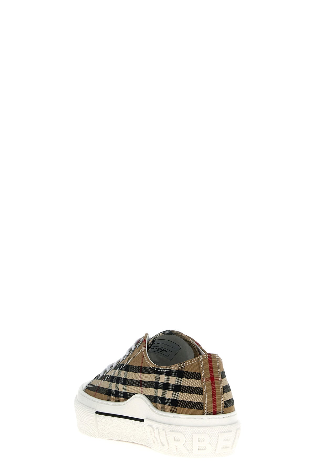 BURBERRY Check sneakers For Men 99% cotton 1% calf leather