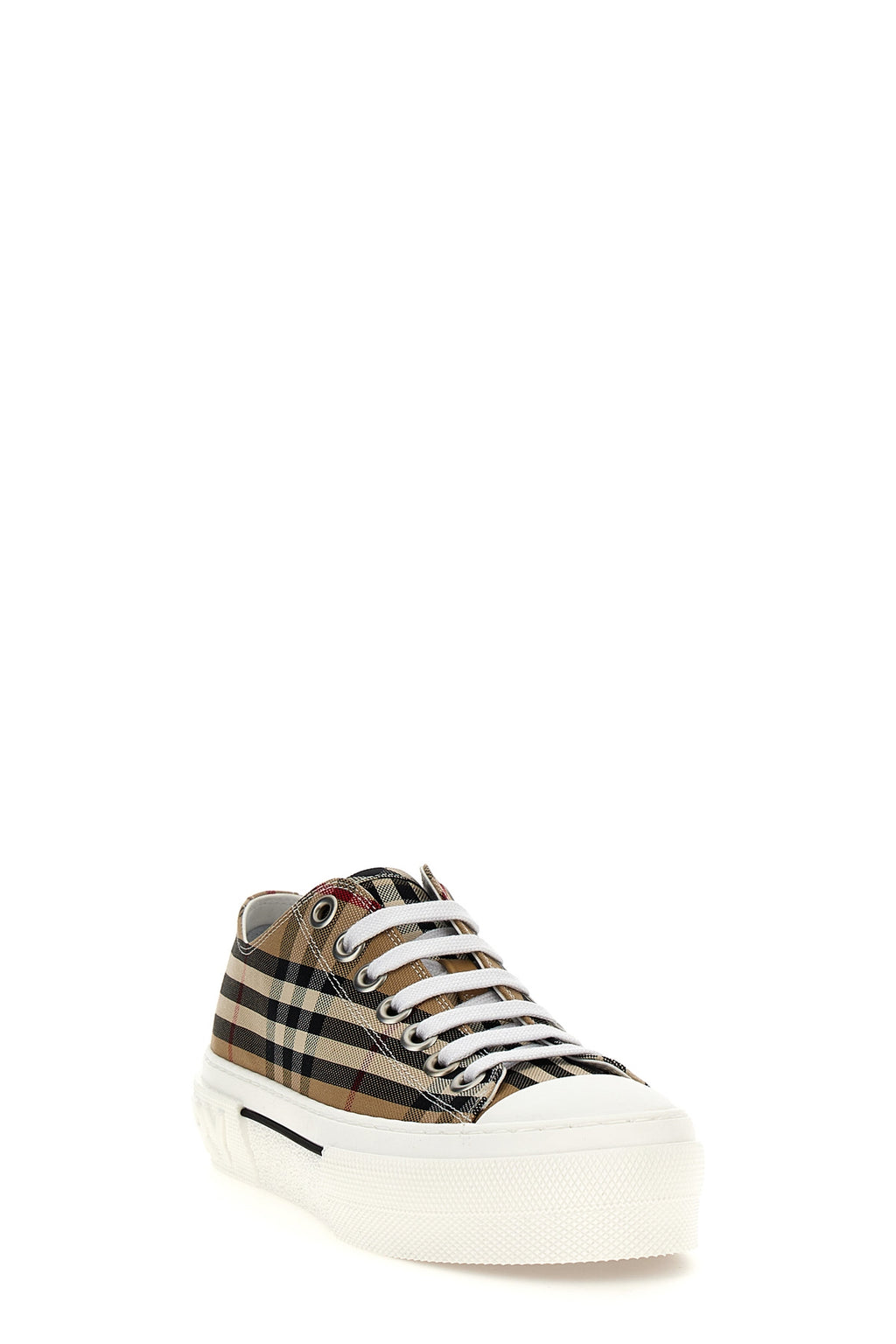 BURBERRY Check sneakers For Women 95% cotton 5% calf leather