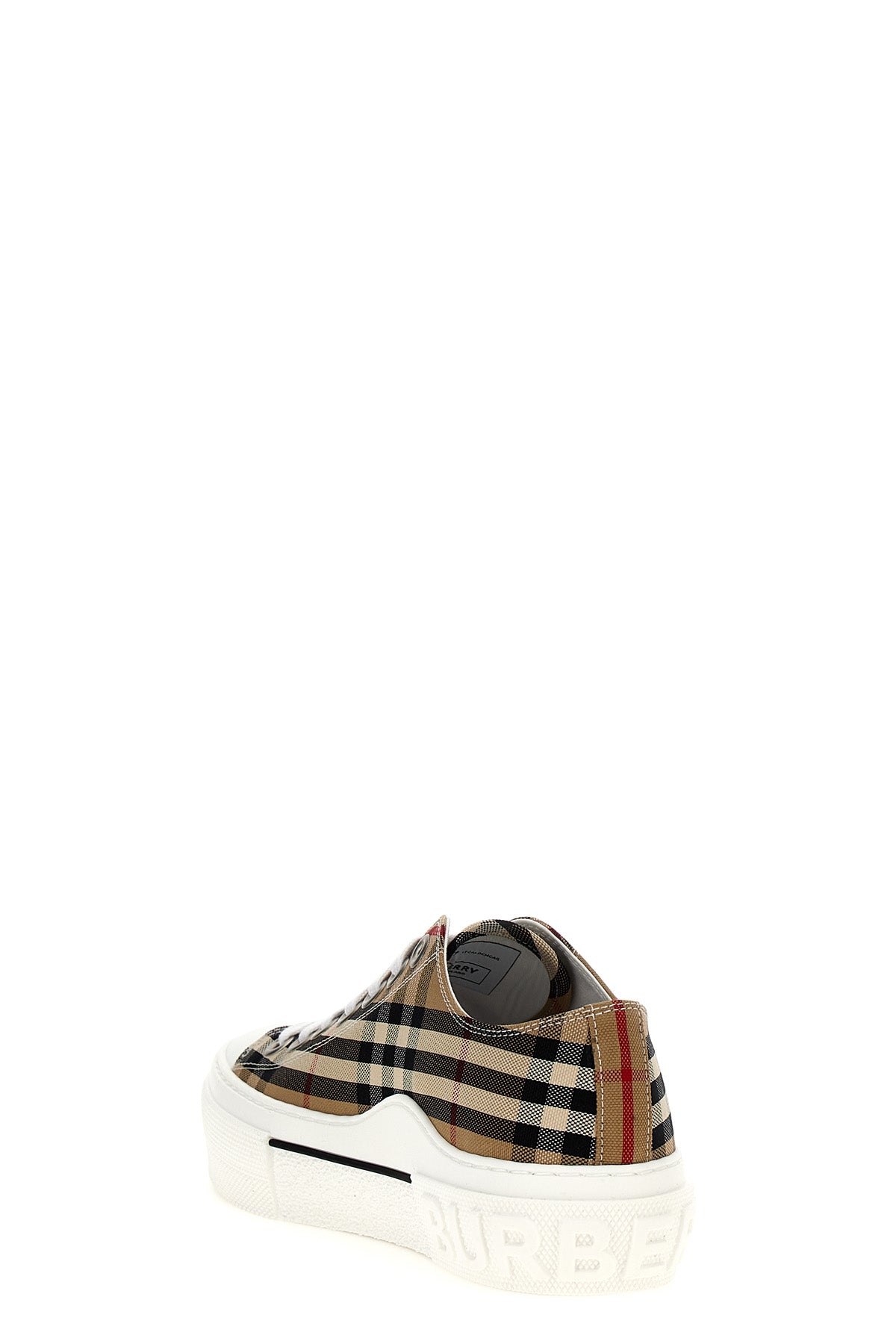 BURBERRY Check sneakers For Women 95% cotton 5% calf leather