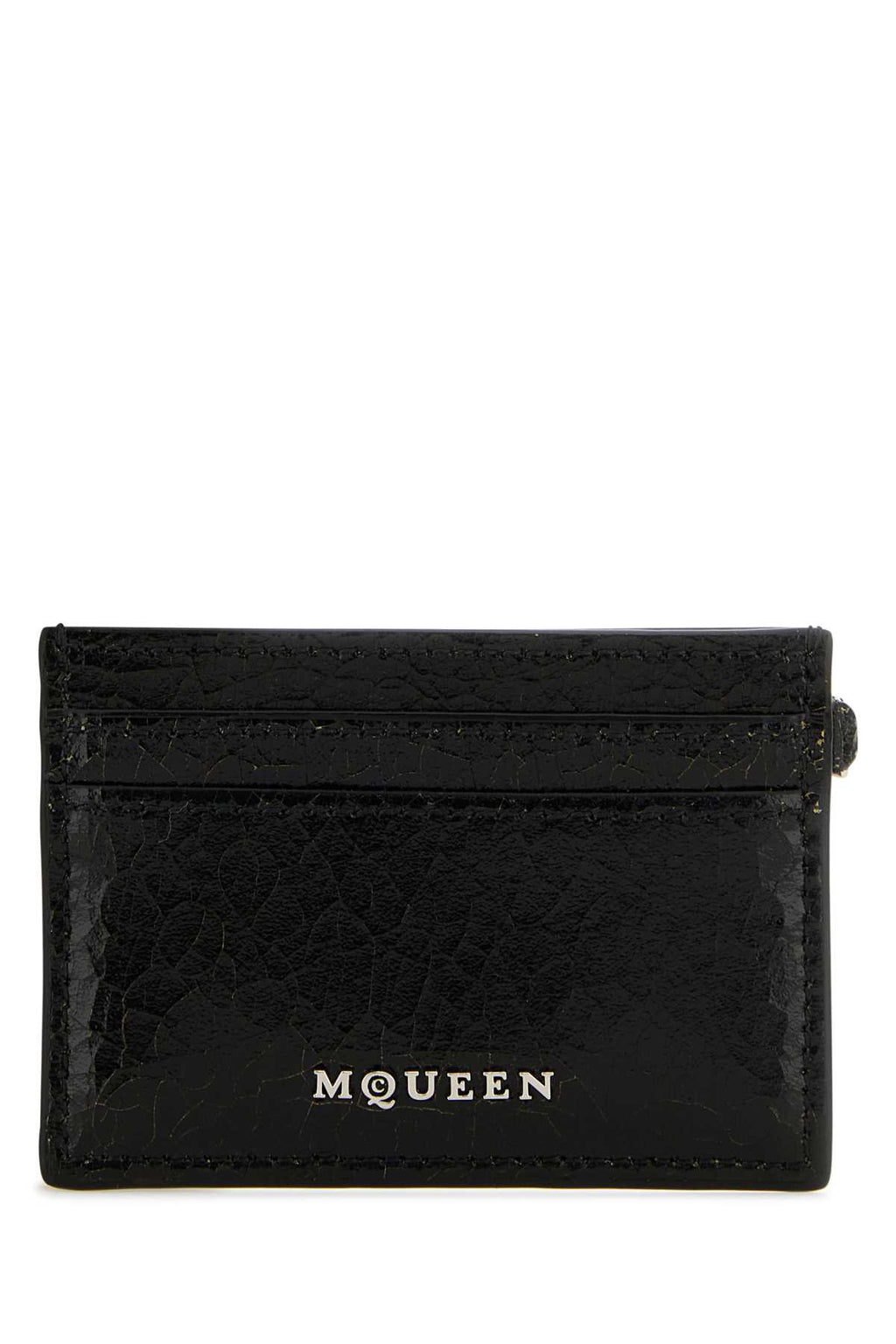 ALEXANDER MCQUEEN SLING CARD HOLDER For Men Exterior: 100% Leather Finishing: Silver metal