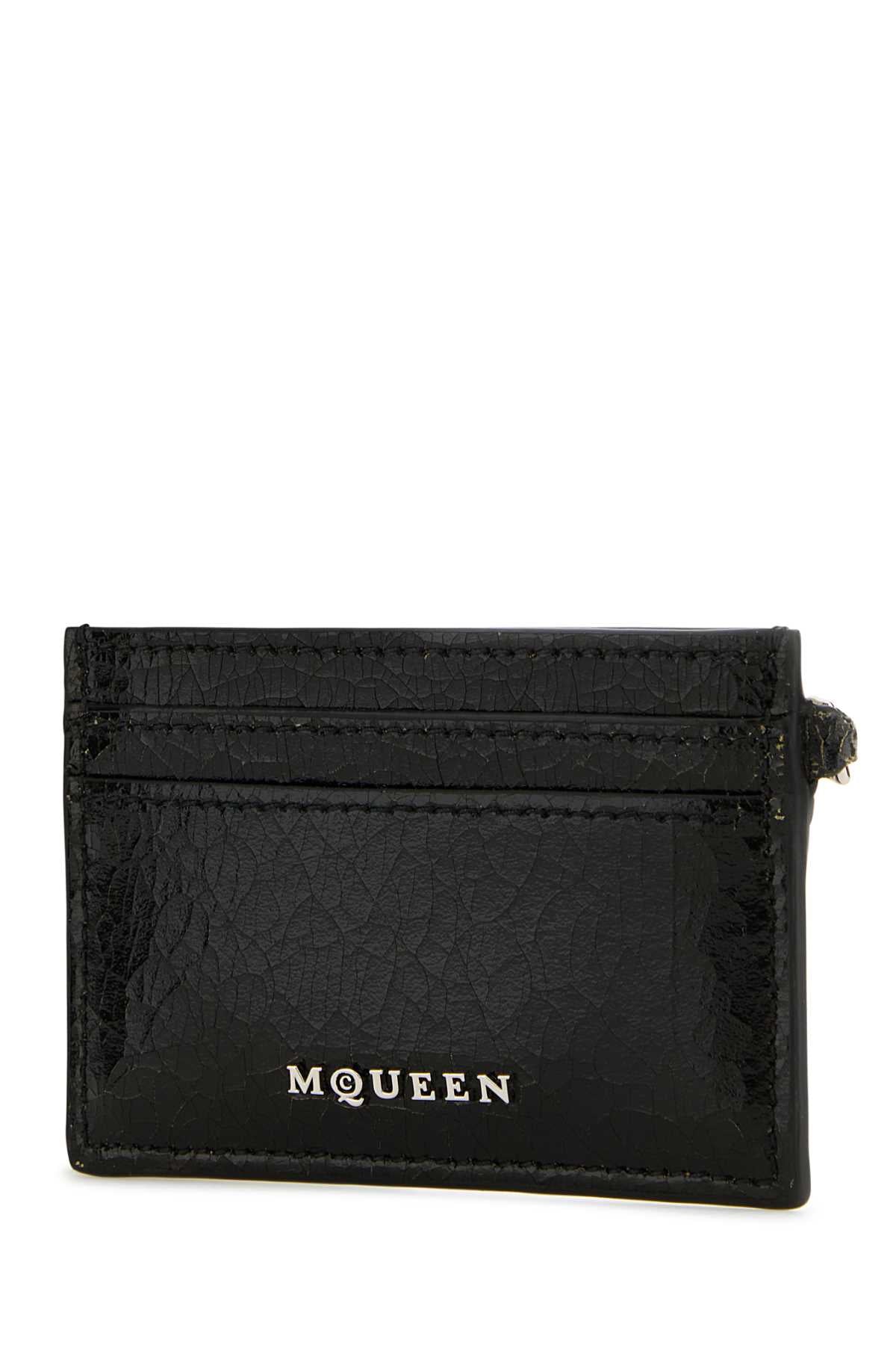 ALEXANDER MCQUEEN SLING CARD HOLDER For Men Exterior: 100% Leather Finishing: Silver metal