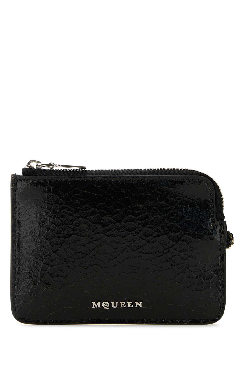 ALEXANDER MCQUEEN SLING ZIP COIN POUCH For Men Exterior: 100% Leather Finishing: Silver metal