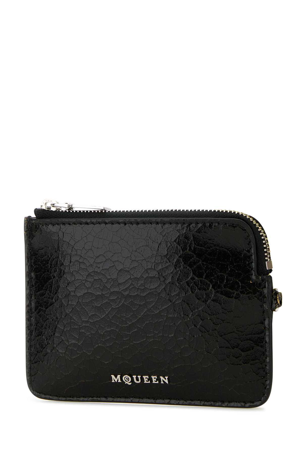 ALEXANDER MCQUEEN SLING ZIP COIN POUCH For Men Exterior: 100% Leather Finishing: Silver metal