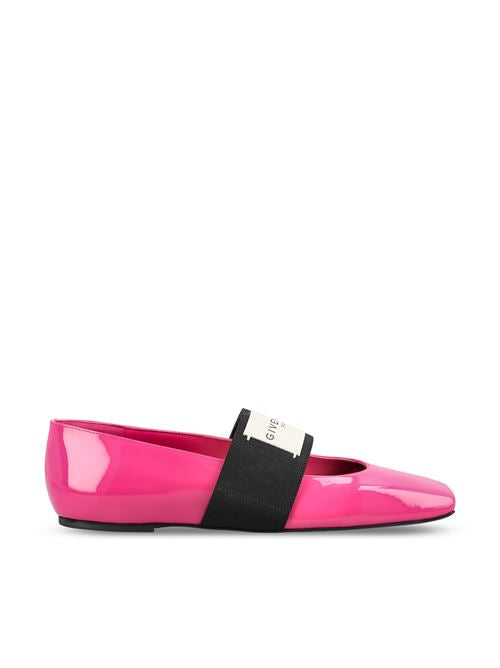 Ballerine Label in Pelle di Vitello Verniciata