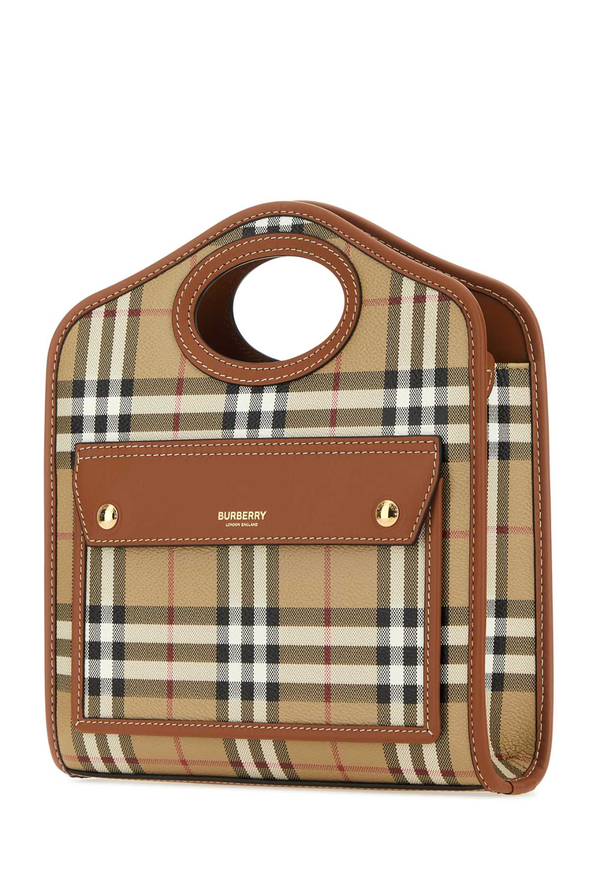 BURBERRY BORSA For Women Exterior: 69% Polyurethane 17% Polyester 14% Cotton Lining: 100% Cotton Finishing: Golden metal