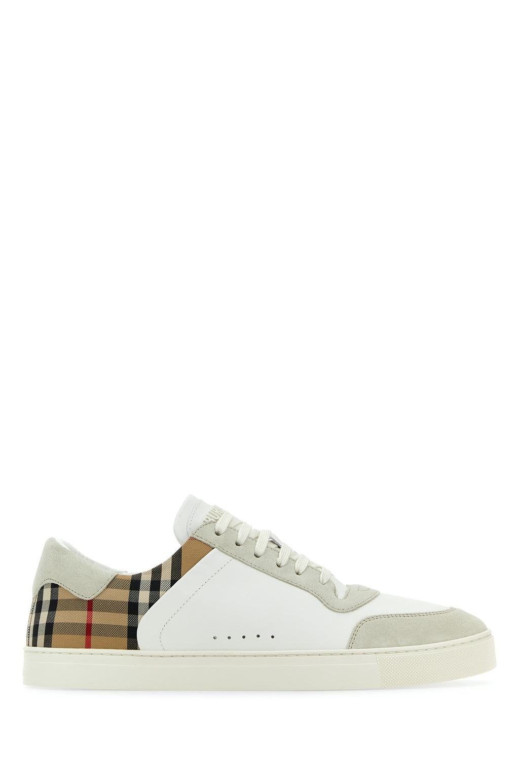 BURBERRY SNEAKERS For Men 56%CALF GRAIN LEATHER (BOS TAURUS) 26%COTTON 18%CALF SUEDE (BOS TAURUS)