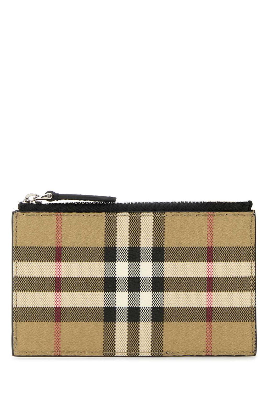 BURBERRY PORTAFOGLIO For Men Exterior: 55% Polyurethane 25% Polyester 20% Cotton 100% Calf Finishing: Silver metal