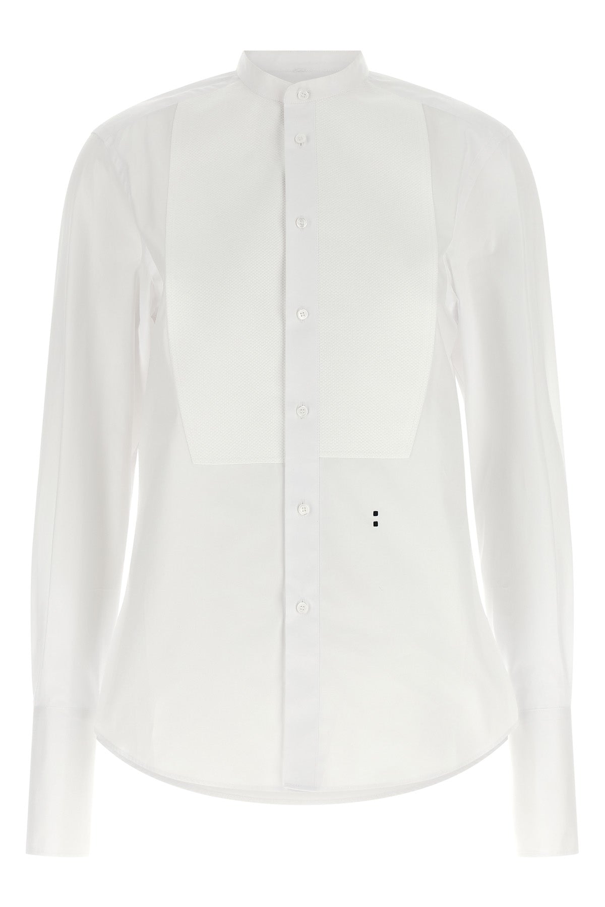 poplin shirt with plastron piqué