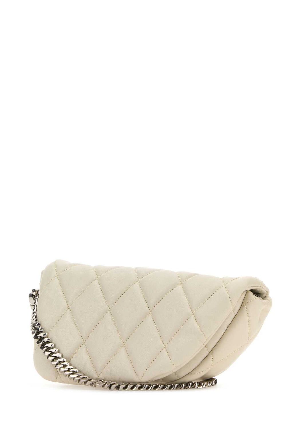 BURBERRY LL SM SHIELD CHAIN FLAP QQL For Women Exterior: 100% Lamb leather Lining: 100% Lamb leather Finishing: Silver metal