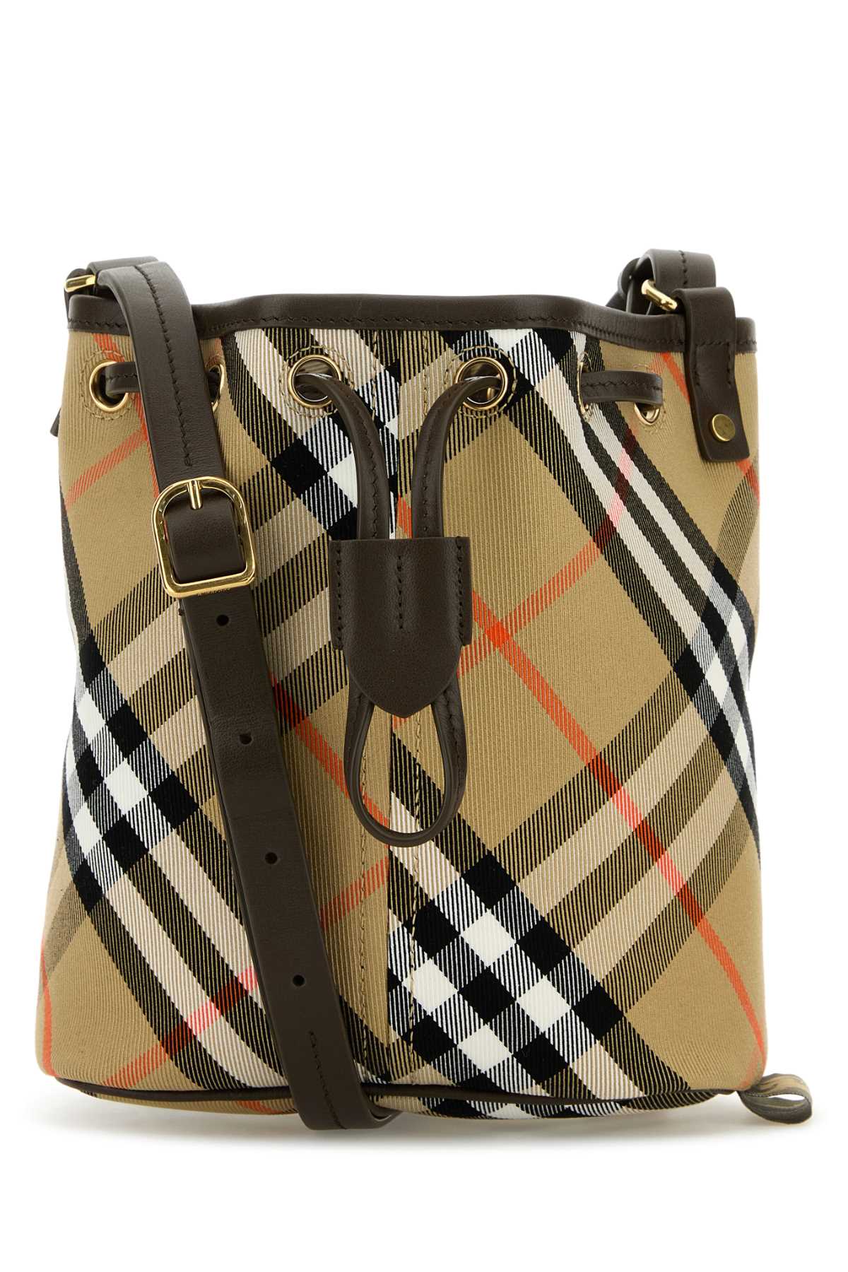BURBERRY LL MN DRAWSTRING BUCKET CJ1 For Women Exterior: 100% Cotton Finishing: Golden metal