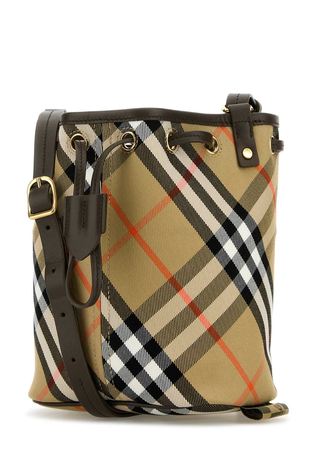 BURBERRY LL MN DRAWSTRING BUCKET CJ1 For Women Exterior: 100% Cotton Finishing: Golden metal