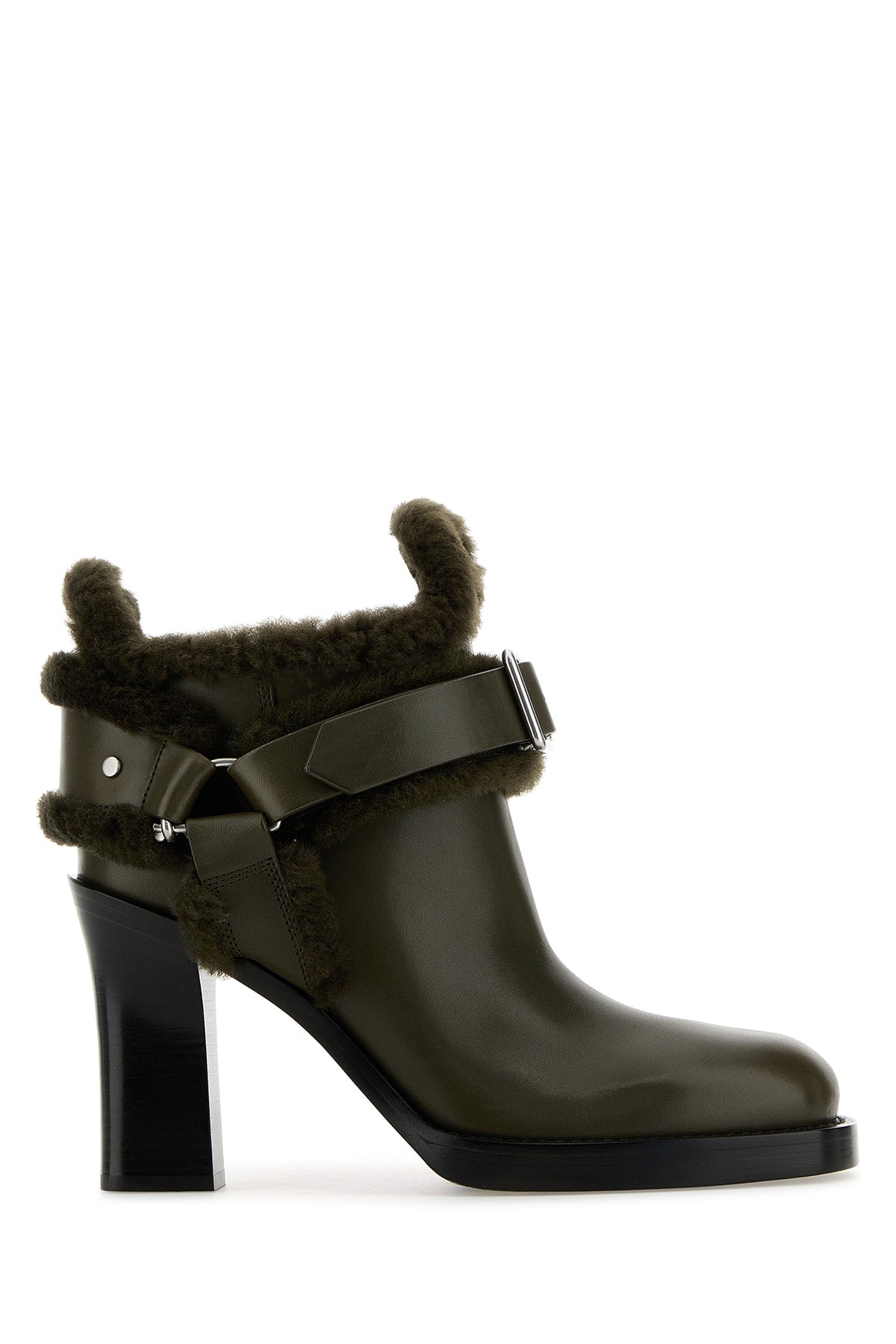 BURBERRY LF COZY MINI STIRRUP 85 For Women 90%CALF GRAIN LEATHER (BOS TAURUS) 10%LAMB SHEARLING (OVIS ARIES ARIES)