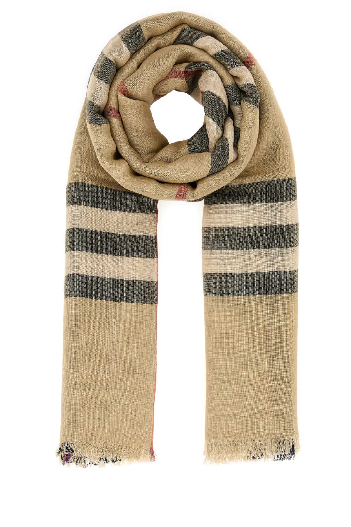 BURBERRY MU 220X70 DF CHECK GAUZ For UNISEX Exterior: 51% Wool 49% Silk
