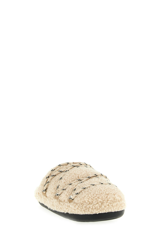 MOON BOOT 'Teddy Slipper' mules For Women 96% polyester, 4% cow leather