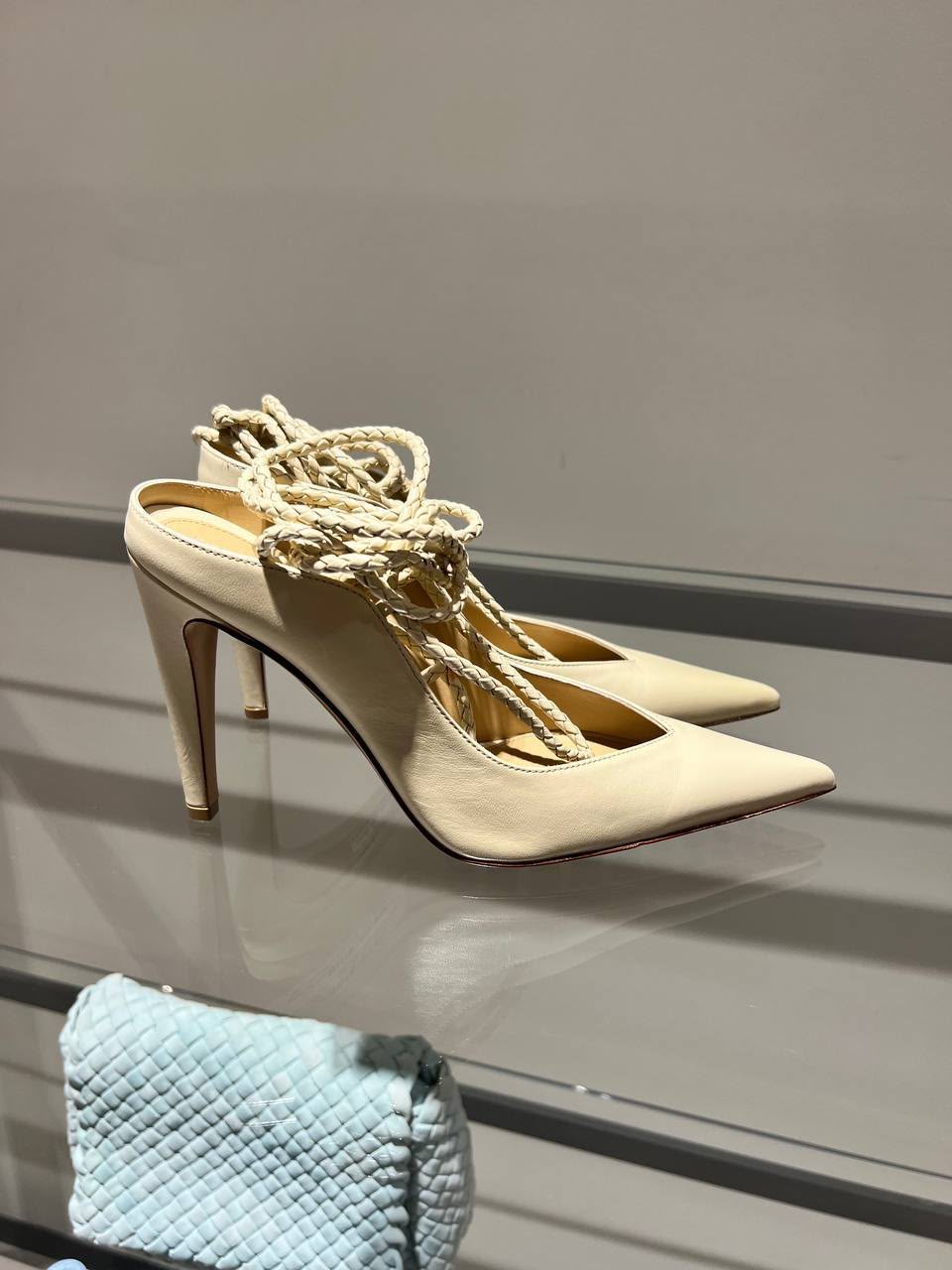 Pointed-Toe Lace-Up Mules