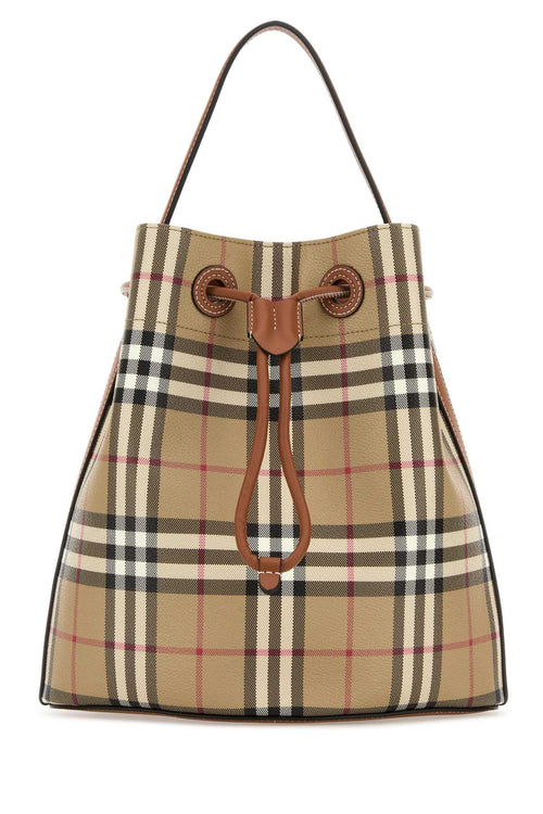 BURBERRY A:LL SM DRAWSTRING BUCKET DFC:155142:A95 For UNISEX Exterior: 55% Polyurethane 25% Polyester 20% Cotton Lining: 100% Cotton Finishing: Golden metal