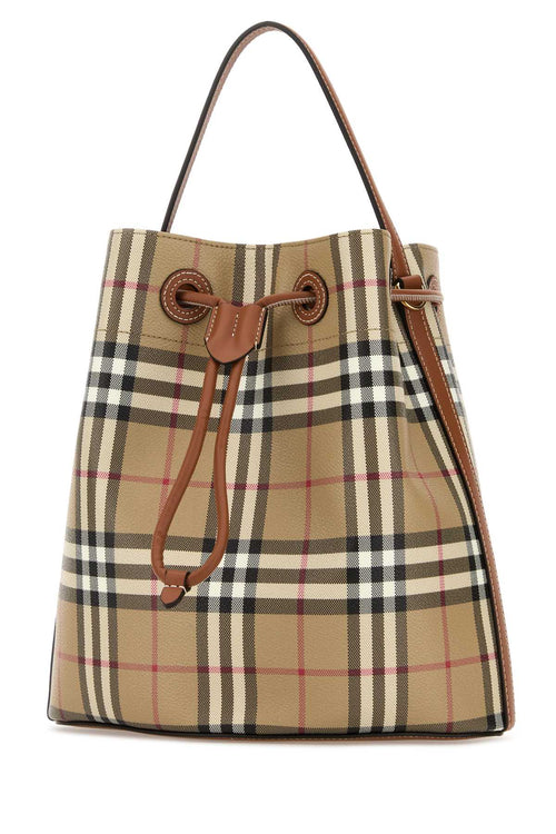 BURBERRY A:LL SM DRAWSTRING BUCKET DFC:155142:A95 For UNISEX Exterior: 55% Polyurethane 25% Polyester 20% Cotton Lining: 100% Cotton Finishing: Golden metal