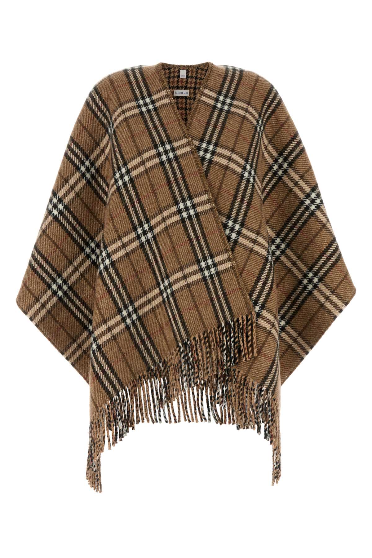BURBERRY ST CHK2HNDST CHAR CAPE For Women Exteiror: 61% Cashmere 39% Wool