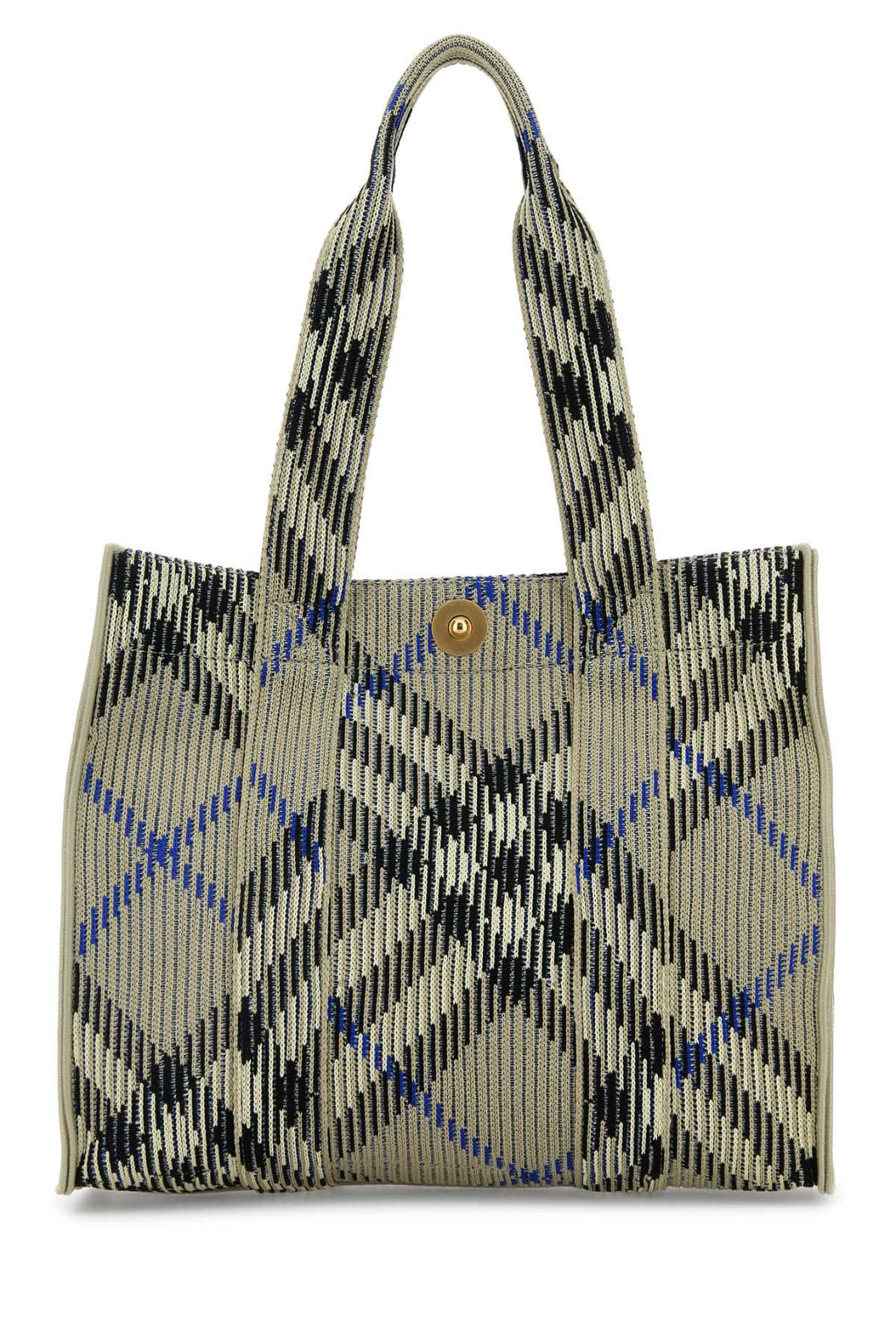 BURBERRY LL SM KNIT TOTE CH4 For Women Exterior: 100% Nylon Finishing: Golden metal
