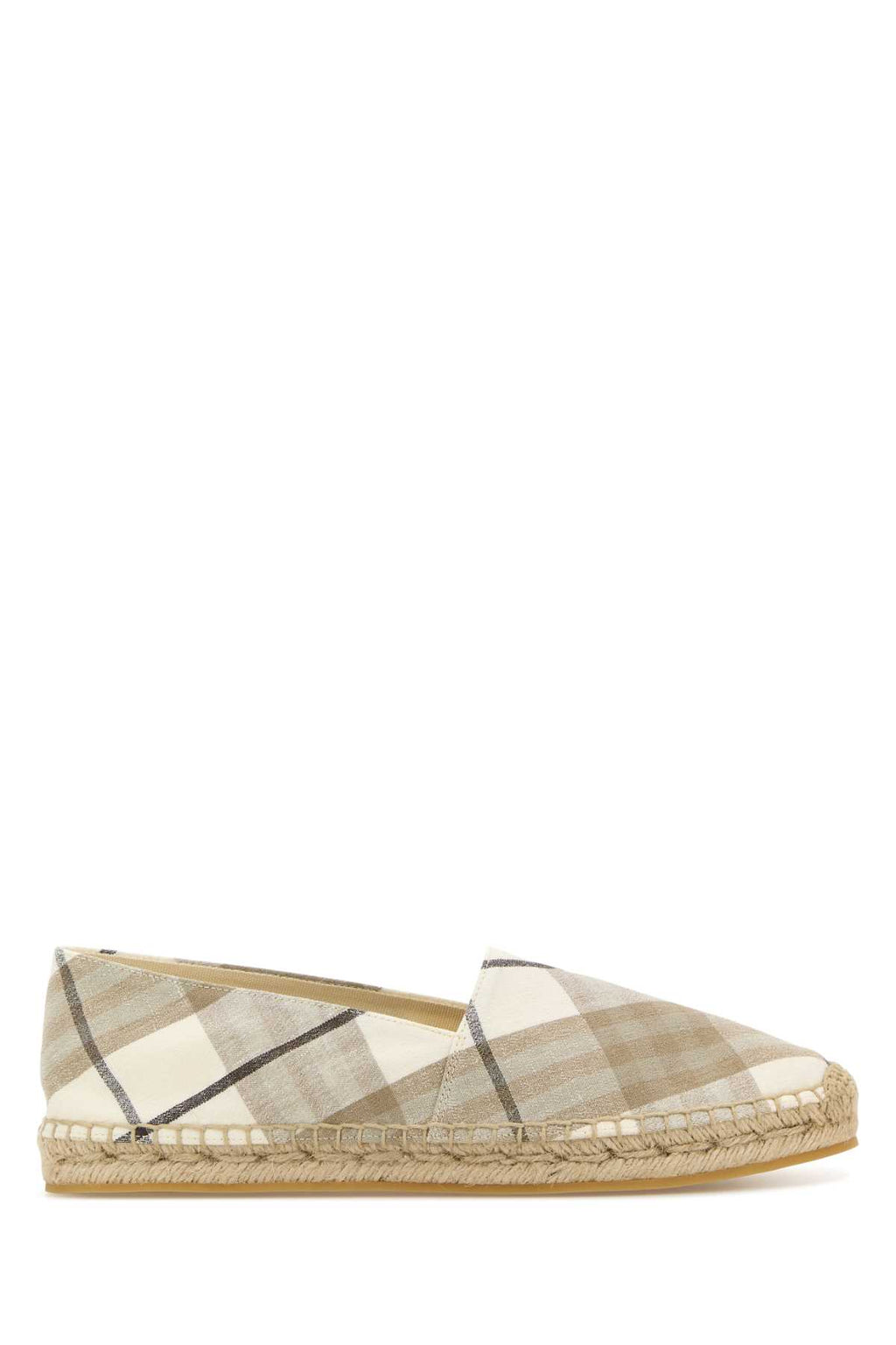 BURBERRY WOMENS SANDALS For Women Exterior: 97% Linen 3% Elastane Interior: 100% Fabric 100% Leather Sole: Rubber