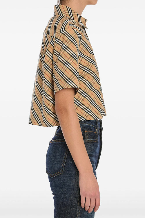 BURBERRY 'B Shield' check shirt For Women 100% cotton