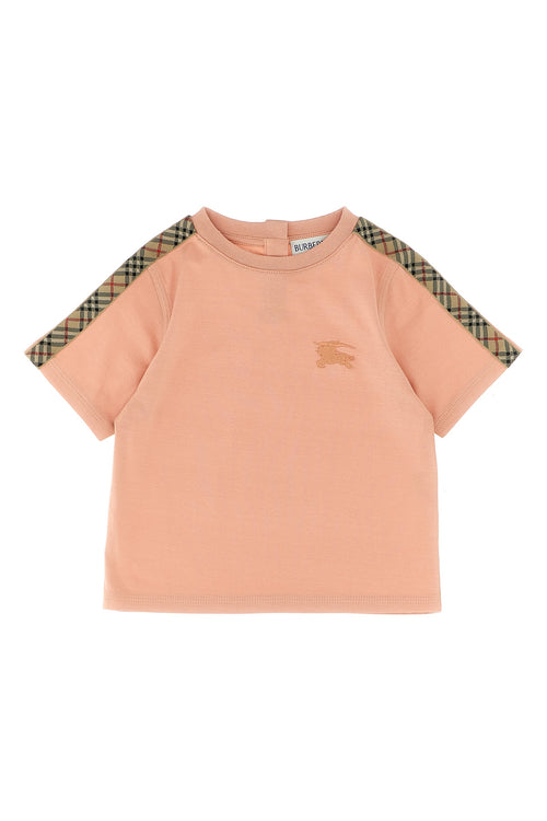 BURBERRY 'Cedar Check Tape' T-shirt For Baby girl 100% cotton