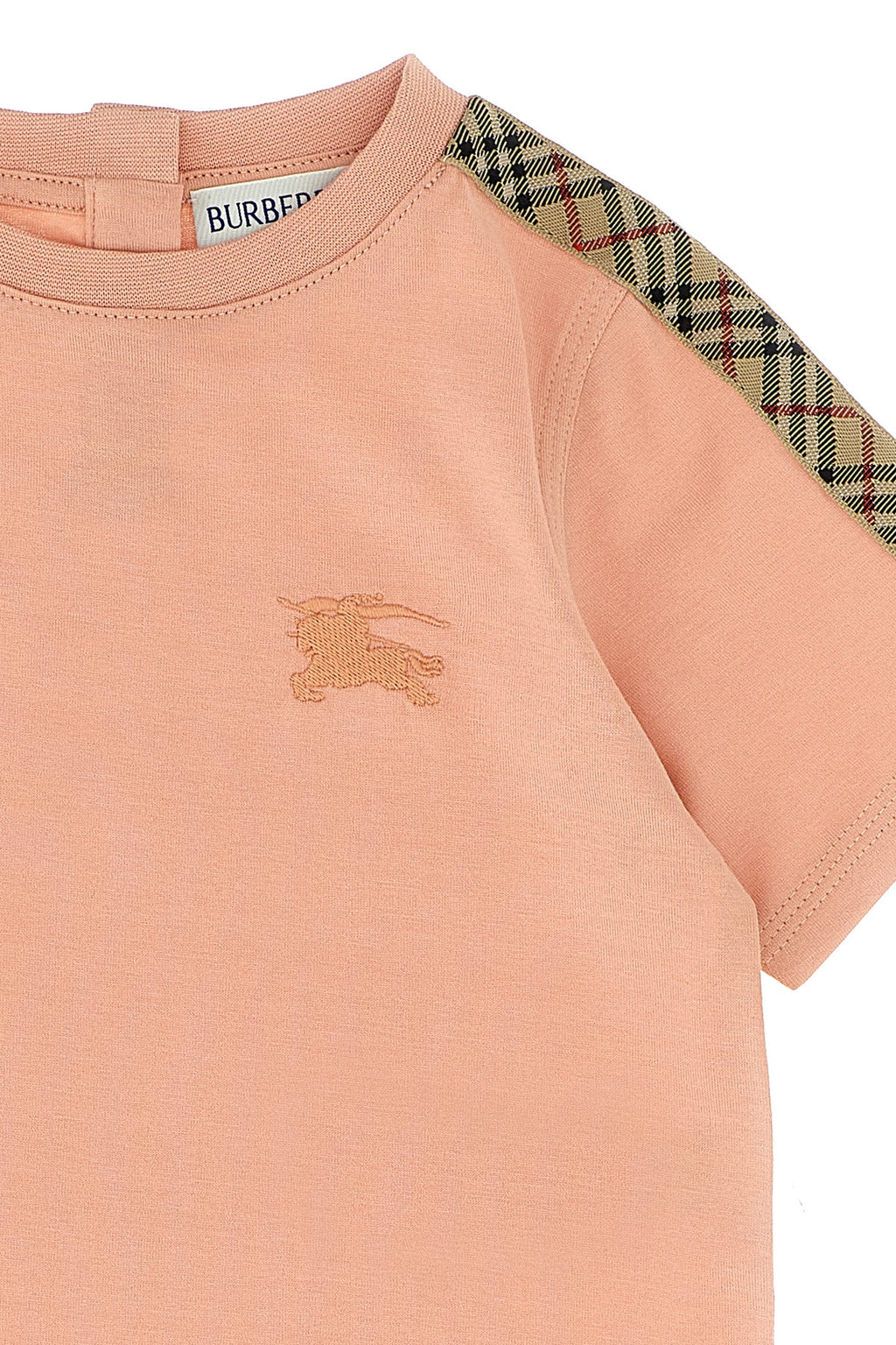 BURBERRY 'Cedar Check Tape' T-shirt For Baby girl 100% cotton